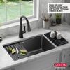 30&rdquo; Granite Composite Workstation Kitchen Sink Undermount Single Bowl with WorkFlow&trade; Ledge and Accessories in Metallic Black